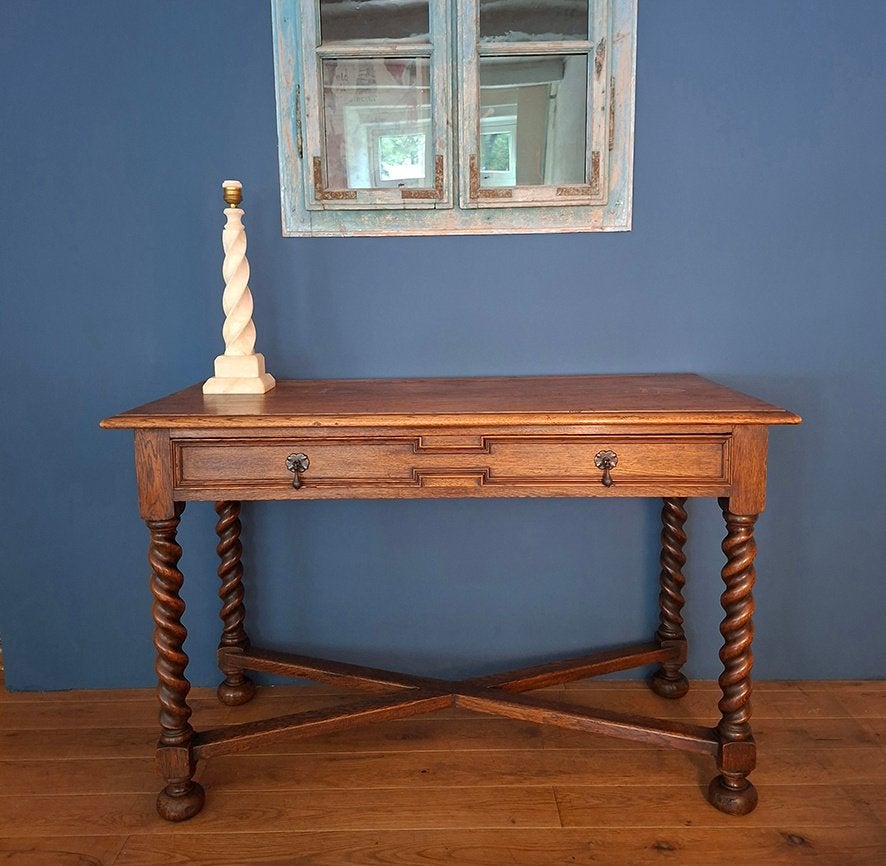 Antieke schrijftafel, sidetable, haltafel, klein bureau, Ophalen