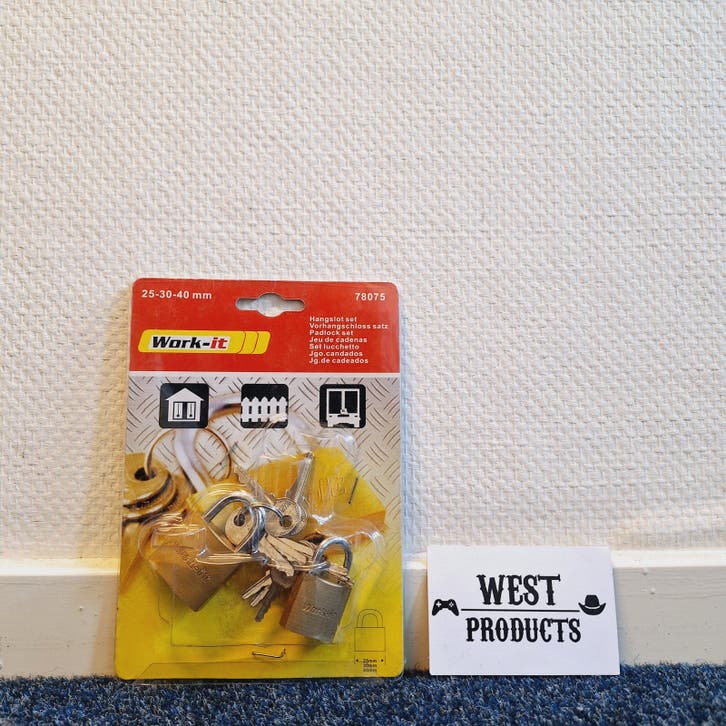 Nieuw: 2x Work-it Hangslot met Gelijke Sleutel (25 & 30 mm)