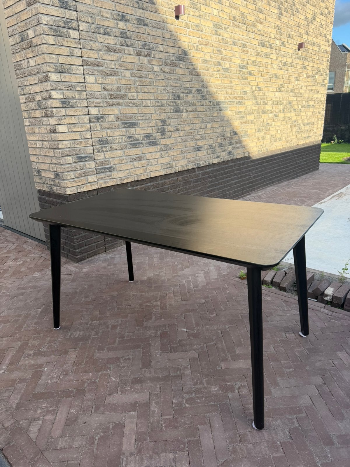 LISABO IKEA zwarte eettafel, Ophalen, Zo goed als nieuw, Rechthoekig, Hout