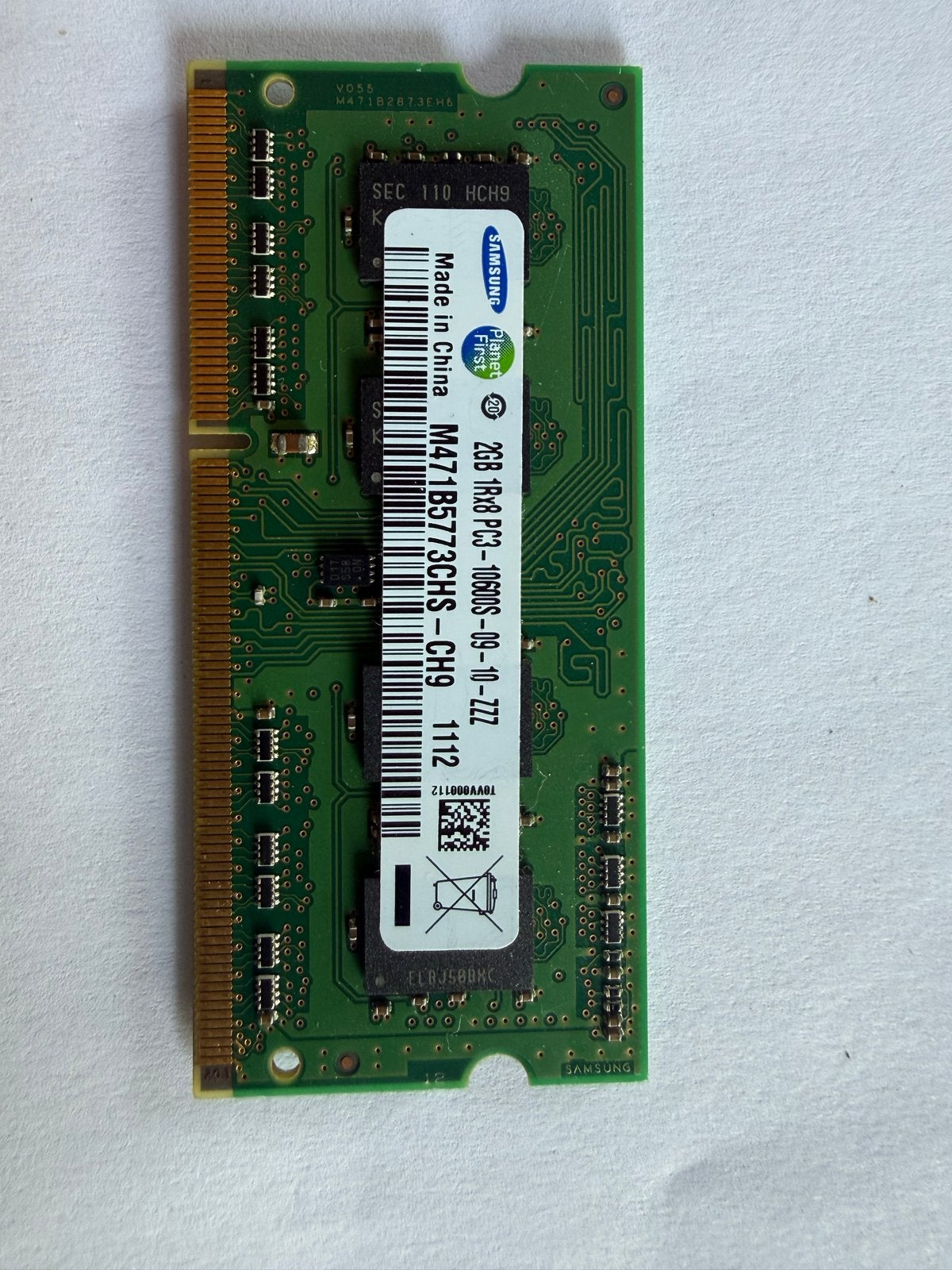 Samsung 2GB DDR3 1Rx8 Laptop RAM M471B5773CHS-CH9, Computers en Software, RAM geheugen, Gebruikt, DDR3, Ophalen of Verzenden, 2 GB