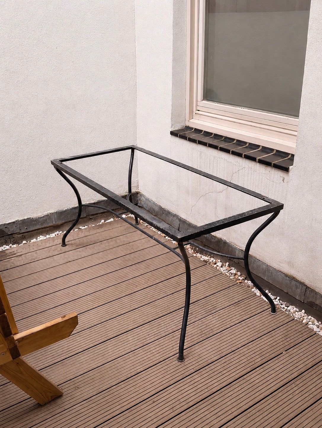 Sierlijk ijzeren / metalen frame (buiten)tafel onderstel, Tuin en Terras, Tuintafels, Gebruikt, Rechthoekig, Metaal, Ophalen