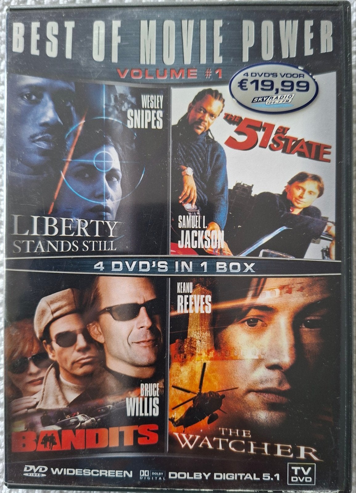 4 DISC DVD BOX. 4 x AKTIE / THRILLER TOPFILMS. 4 EURO., Vanaf 16 jaar, Ophalen of Verzenden, Zo goed als nieuw