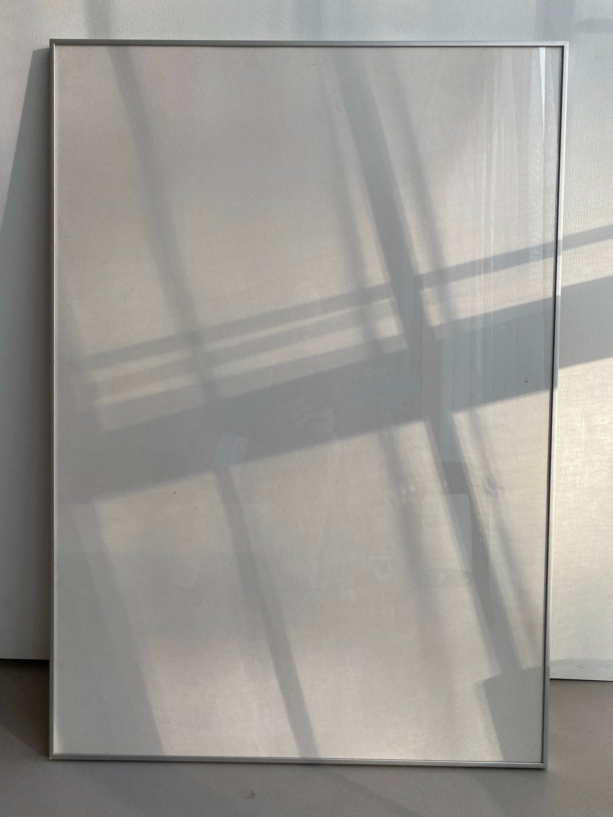 Wissellijst aluminium 70x100cm met glas en zuurvrij karton, Ophalen, Gebruikt, Posterlijst, Met glas