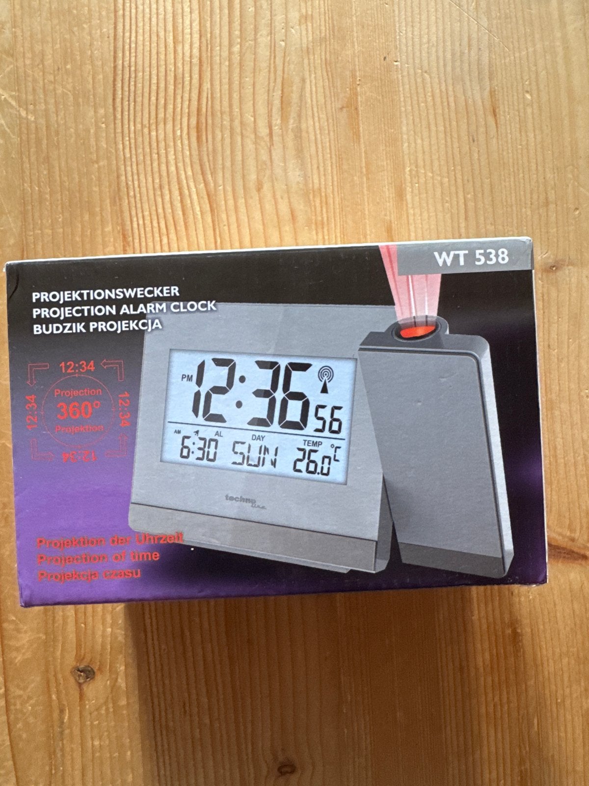 Technoline WT 538 Projectie Wekker - Nieuw in Doos, Huis en Inrichting, Woonaccessoires | Klokken, Ophalen of Verzenden, Nieuw