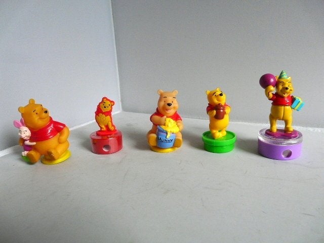 Disney # Winnie de Pooh -  puntenslijpers en stempels, Ophalen of Verzenden, Winnie de Poeh of vrienden, Zo goed als nieuw, Beeldje of Figuurtje