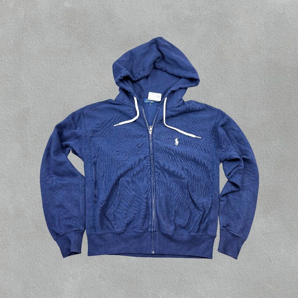 (989) Blauw Ralph Lauren Zip Vest - Heren M - Zeer Goed, Kleding | Heren, Truien en Vesten, Zo goed als nieuw, Maat 48/50 (M)