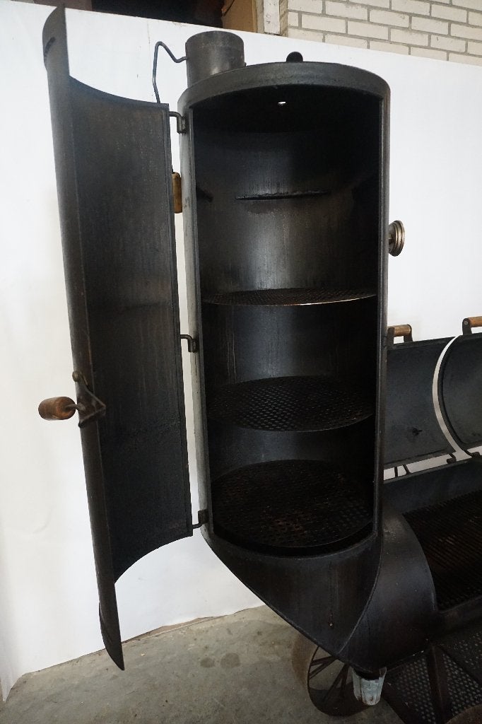 Oklahoma Country smoker bbq barbecue, Tuin en Terras, Ophalen, Gebruikt, Oklahoma Joe, Met accessoires