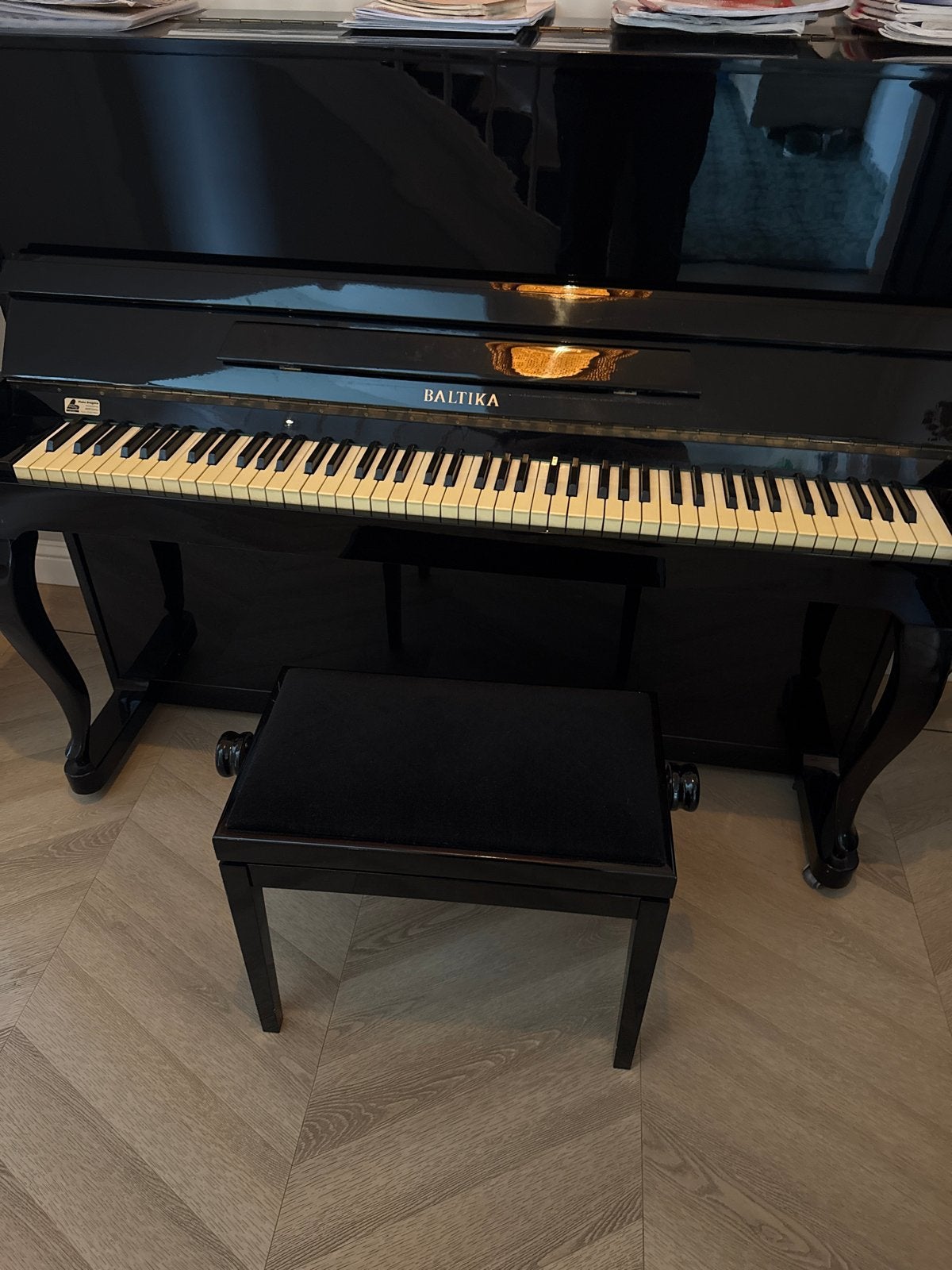 Studeerpiano Baltika met licht defect pedaal, Ophalen, Gebruikt, Zwart, Piano