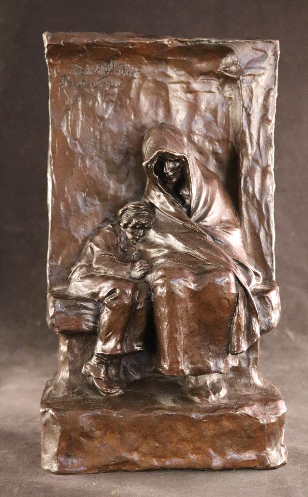 Gesigneerd bronzen sculptuur uit 1883, Ophalen of Verzenden