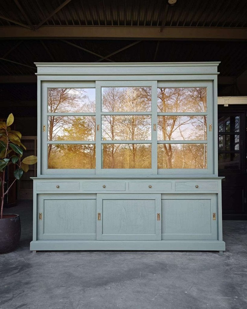 Prachtige buffetkast in de kleur Eucalyptus  #260, Niet ingevuld, 200 cm of meer, Niet ingevuld, Met lade(s)