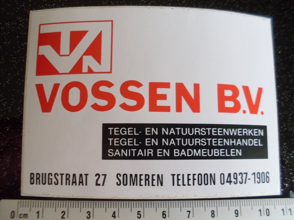 sticker Vossen someren logo tegel natuursteen sanitair, Verzenden, Zo goed als nieuw, Bedrijf of Vereniging