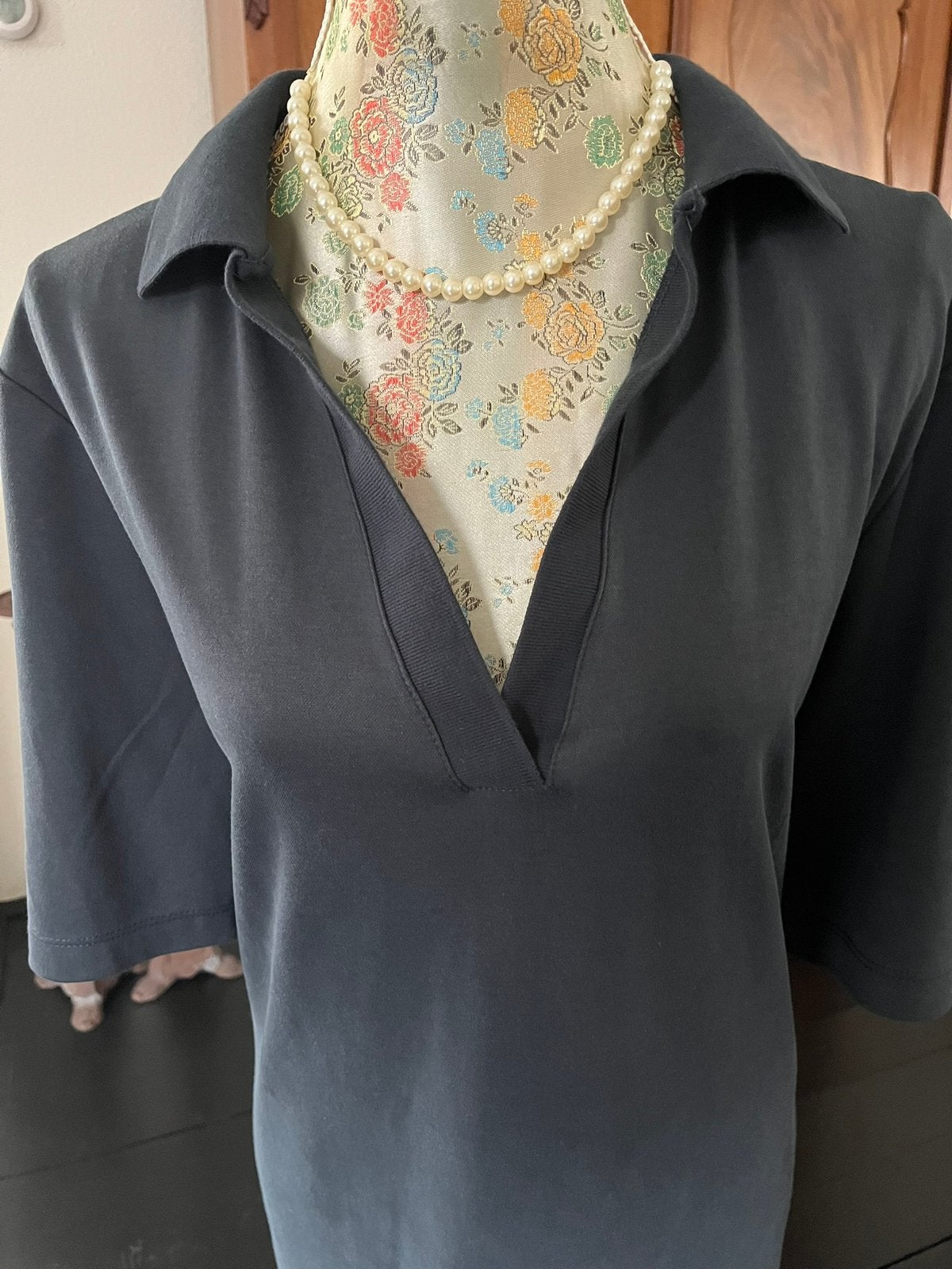 Leuke donkerblauwe jurk C&A maat 46, Maat 46/48 (XL) of groter, Zo goed als nieuw, Onder de knie, Verzenden