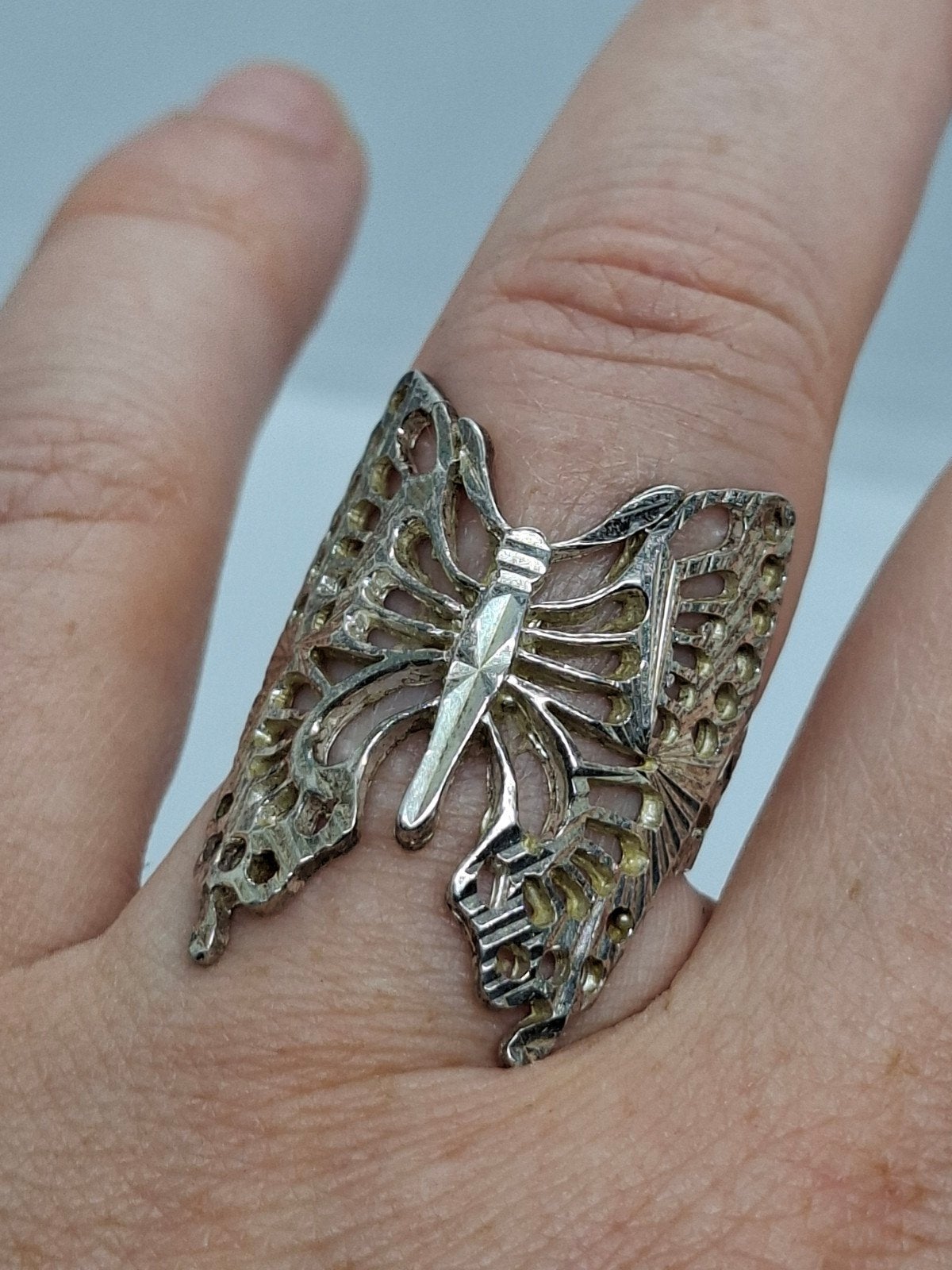 Prachtige Zilveren Vlinder Ring - Maat 57 (925), 18 tot 19, Ophalen of Verzenden, Dame, Zilver