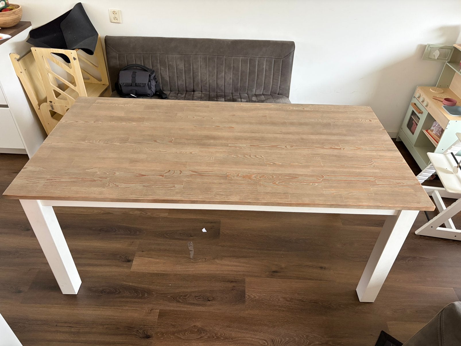 Eettafel Florence met houten blad (180 x 90 x 77), Ophalen