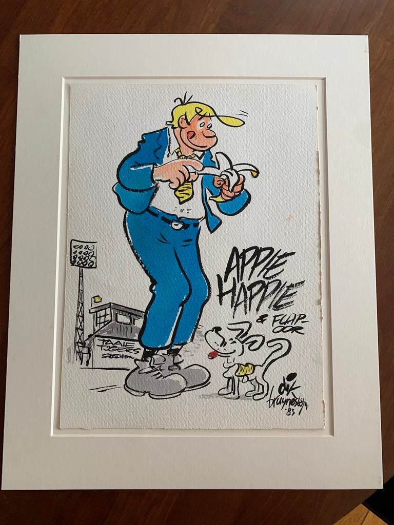 Originele tekening Dik Beuynesteyn - Appie Happie & Flapoor, Antiek en Kunst, Ophalen of Verzenden