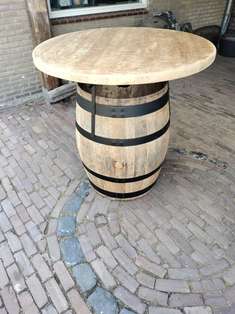 Wijnvat Hangtafel wijnbar regenton mancave stamtafels, Ophalen, Gebruikt
