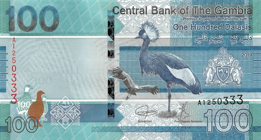 Gambia 100 Dalasis 2019 Unc pn 41a, Ophalen of Verzenden, Overige landen, Los biljet