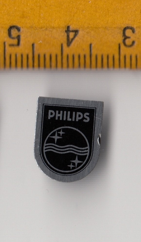 Philips Radio embleem schildje logo blik B, Ophalen of Verzenden