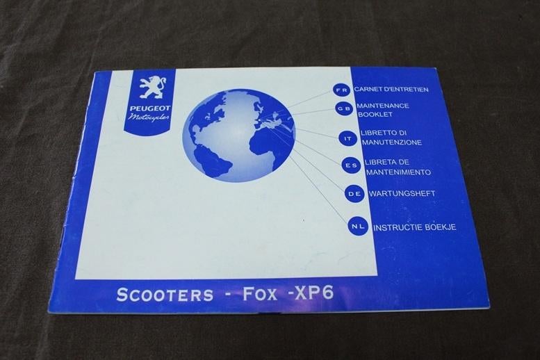 Peugeot Fox XP6 scooter instructie boekje  maintenance, Ophalen of Verzenden, Gebruikt
