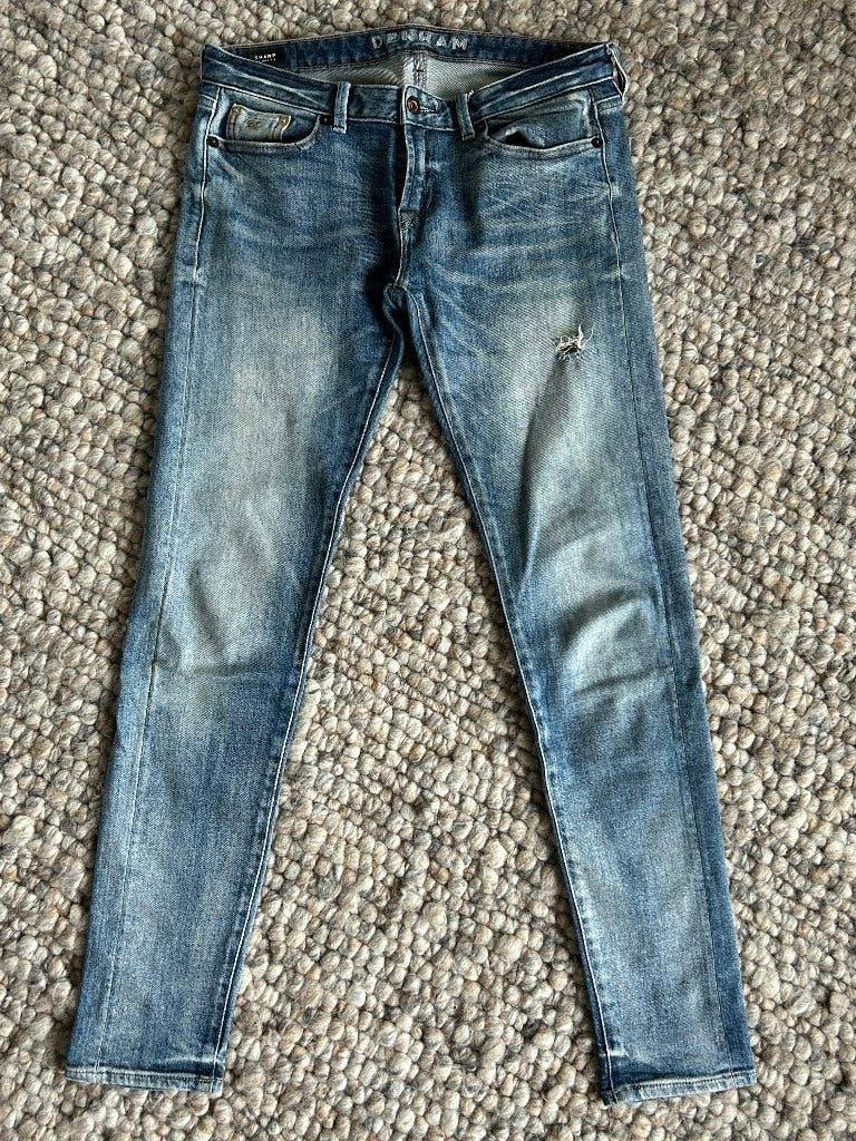 Kastopruiming DENHAM destroyed look jeans maat 26, Denham, Blauw, Ophalen of Verzenden, W27 (confectie 34) of kleiner