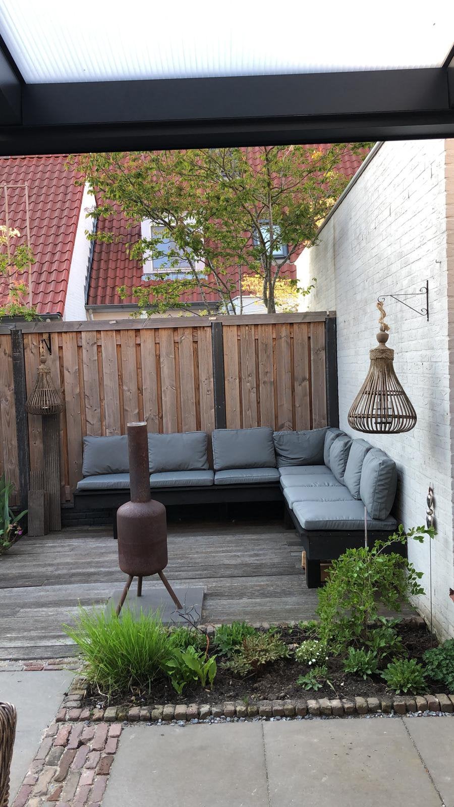 Grijze tuinkussens 60x60 en 30x60, Tuin en Terras, Ophalen, Gebruikt