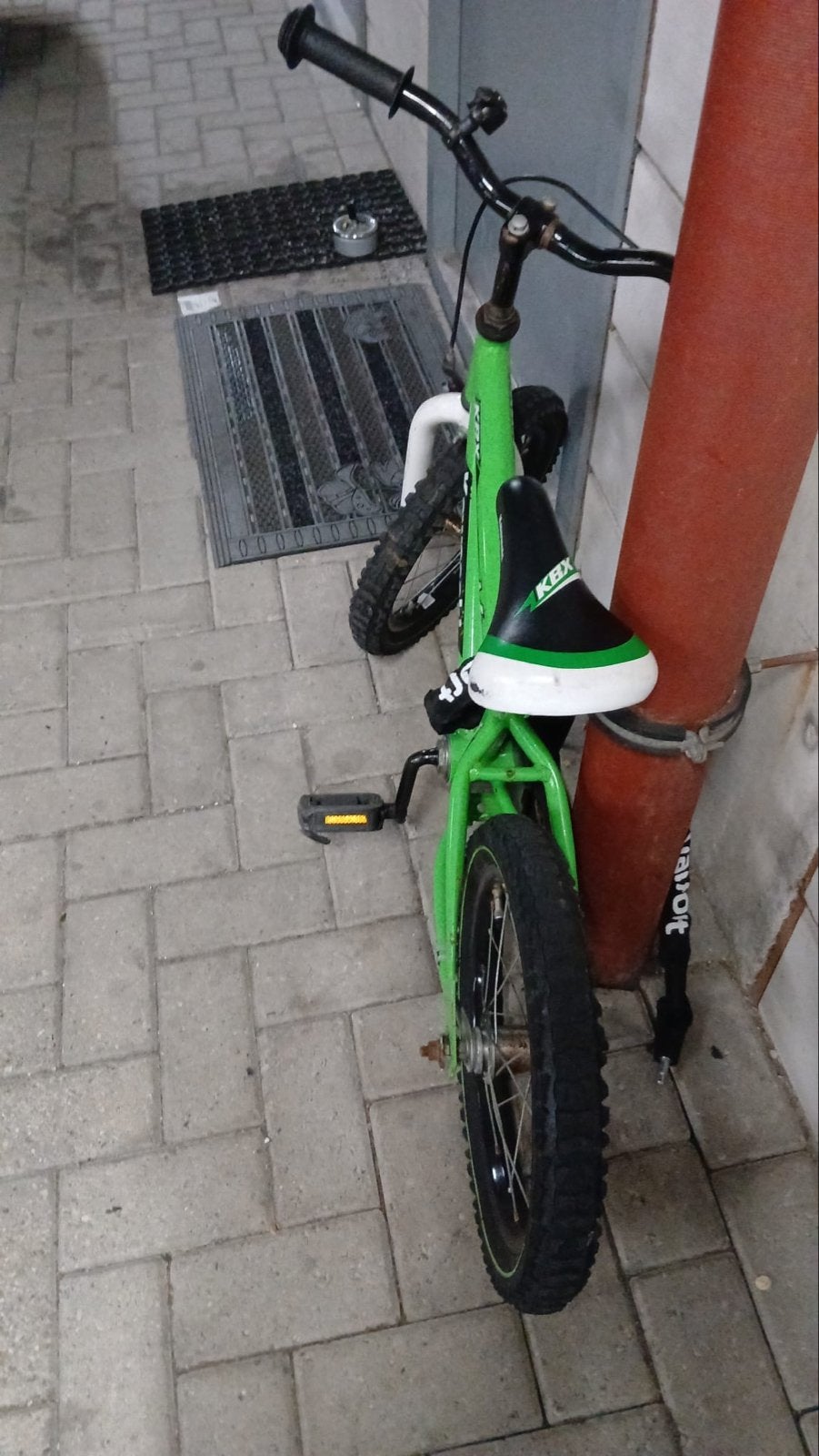 Kawasaki kinderfiets 16 inch - Groen, Fietsen en Brommers, Fietsen | Kinderfietsjes, Ophalen, Gebruikt, Velgrem, 16 tot 20 inch