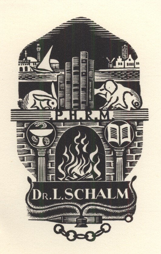 1708 Ex Libris Nederland : Thijs Mauve, 1956, Verzenden, Ex libris