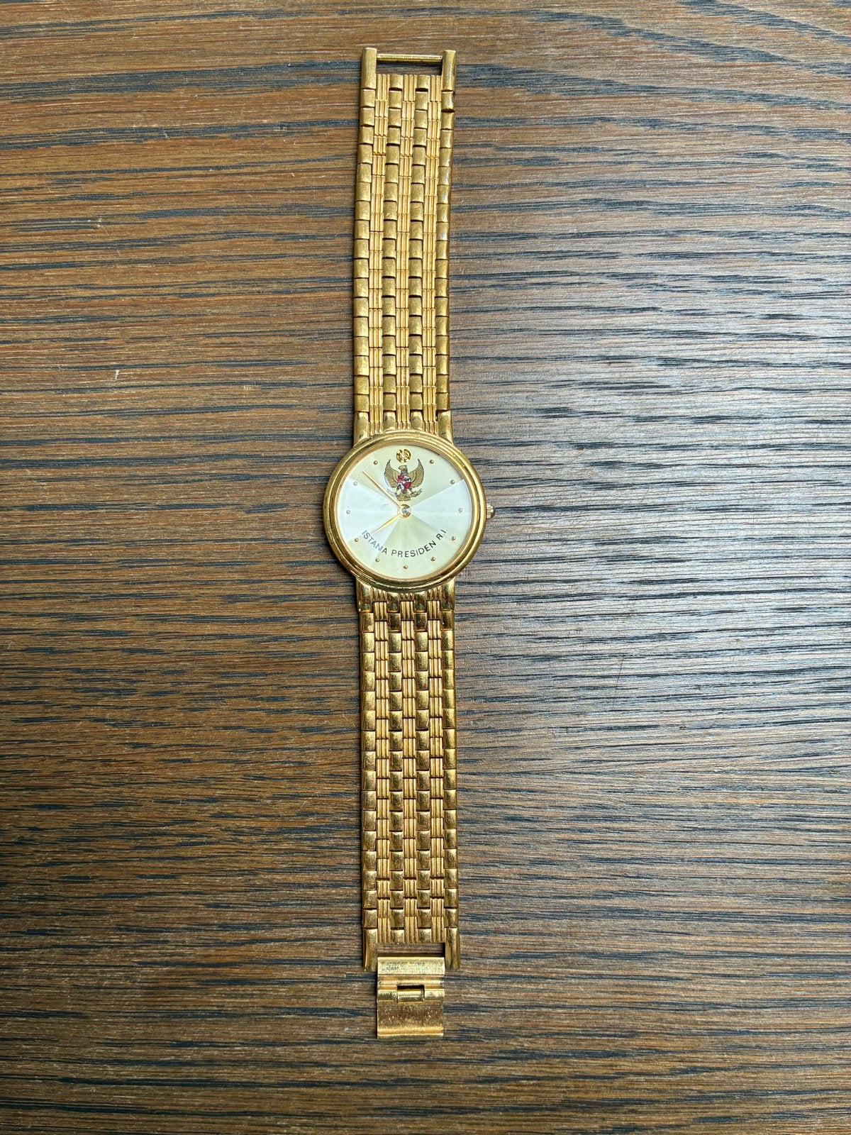 Gouden Polshorloge 'Istana Presiden R.I.', Sieraden, Tassen en Uiterlijk, Horloges | Dames, Gebruikt, Polshorloge, Goud, Ophalen