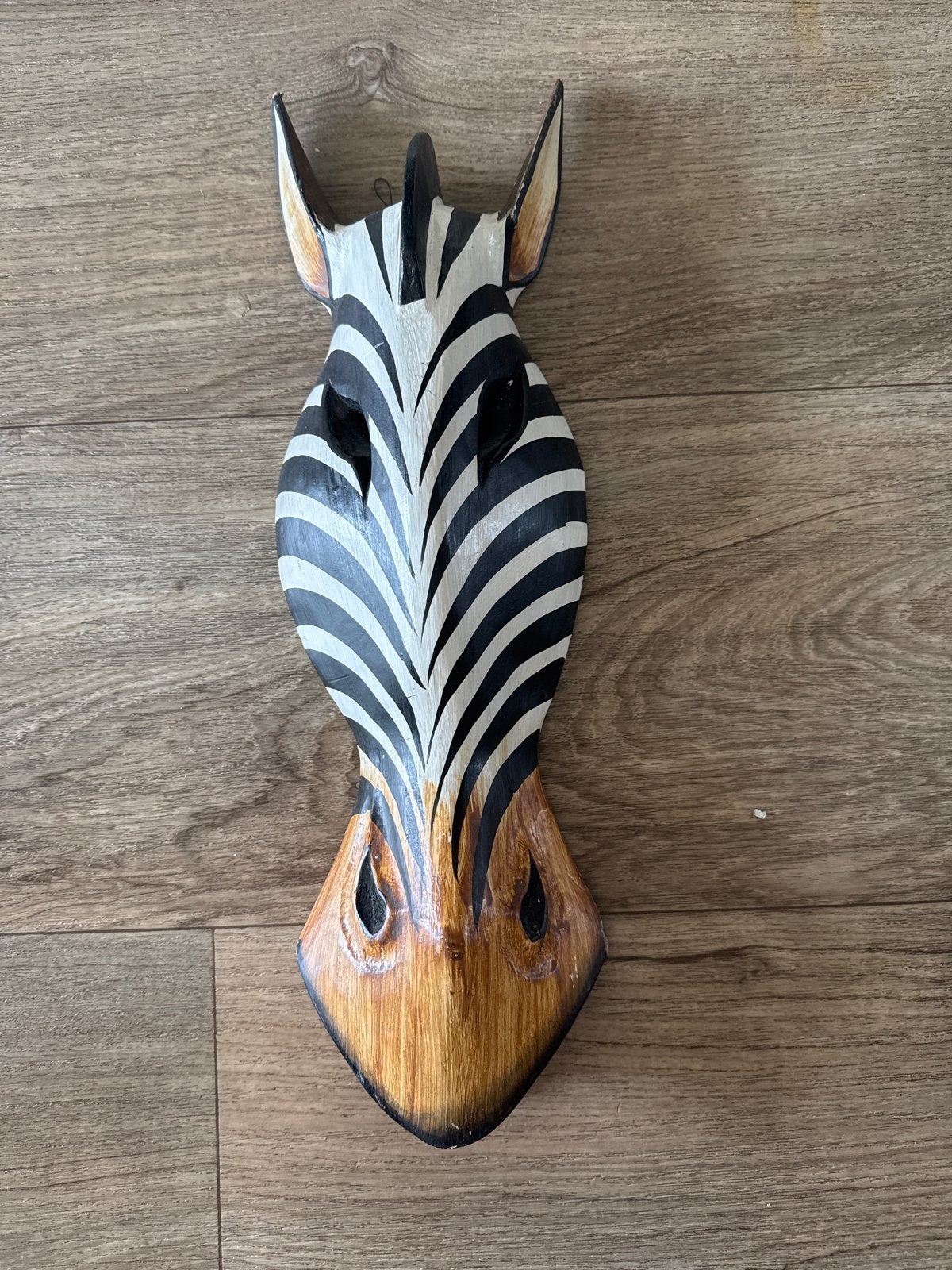 Houten zebra hoofd decoratie - Wanddecoratie, Wanddecoratie, Meerkleurig, Gesneden, Ophalen