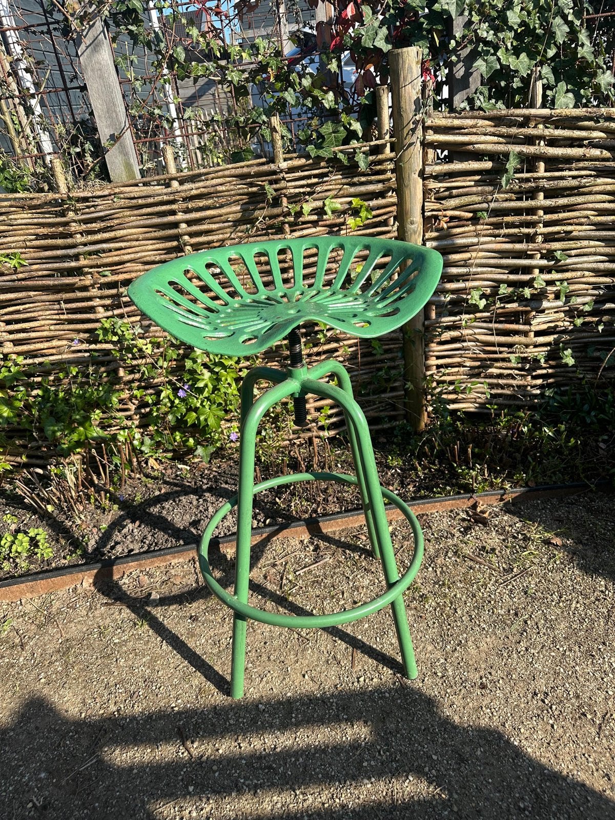 Esschert Design Tractor Barkruk - Groen, Draaibaar, Ophalen, Gebruikt, In hoogte verstelbaar, 60 tot 90 cm
