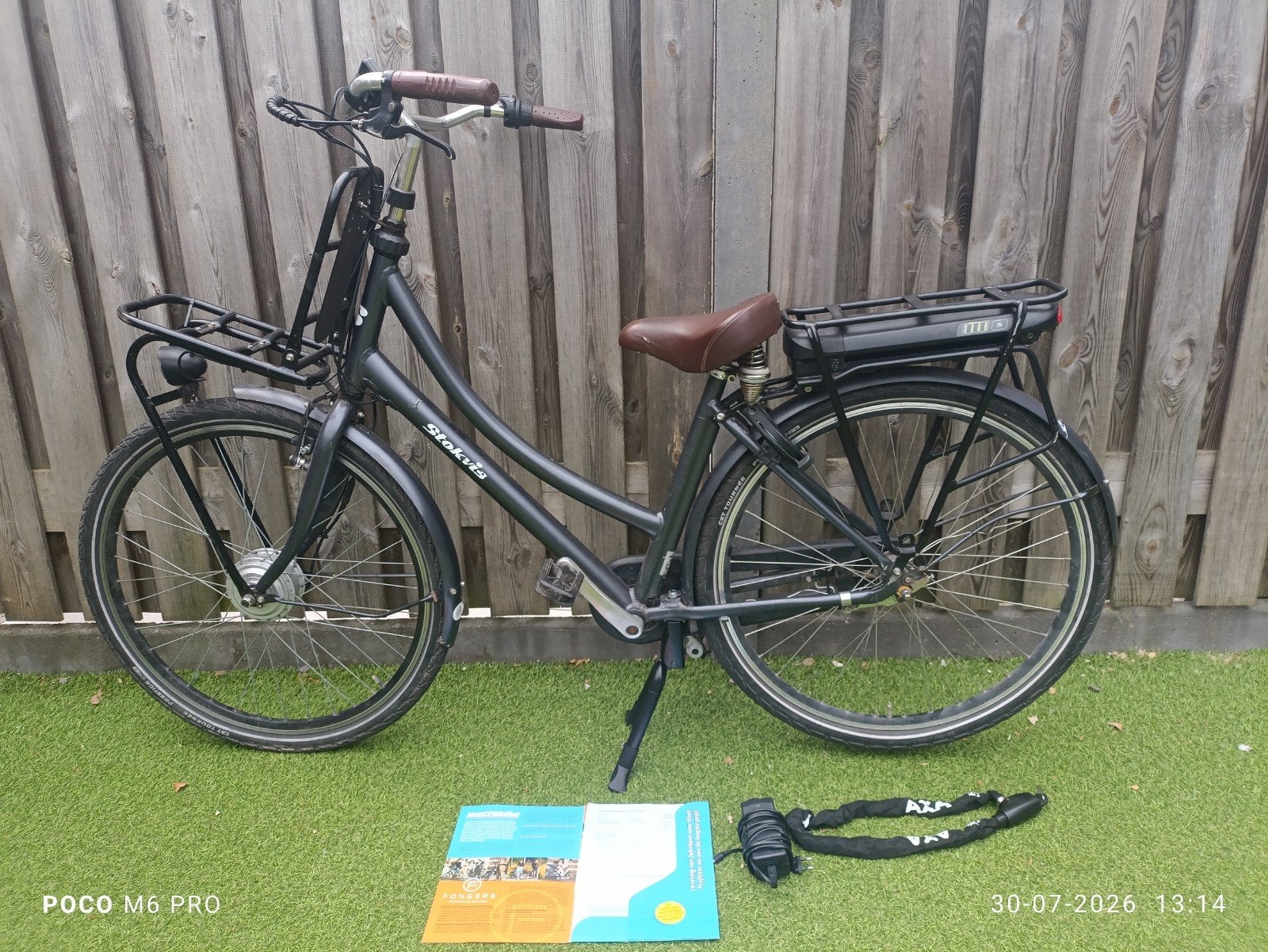 Stokvis E-Transporter elektrische fiets met voordrager, Gebruikt, 47 tot 51 cm, 30 tot 50 km per accu, Ophalen