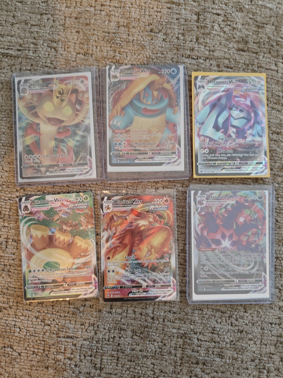 Pokémon VMAX Kaarten Collectie - 6 Zeldzame Kaarten, Ophalen of Verzenden, Zo goed als nieuw, Meerdere kaarten