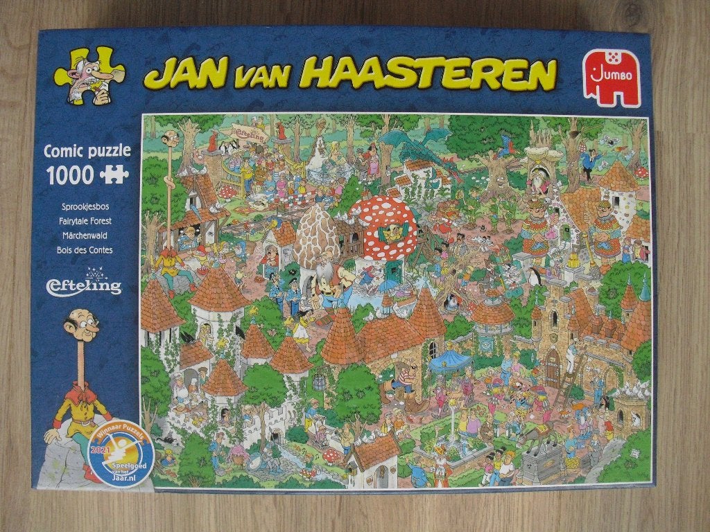 Jan Van Haasteren Puzzel Efteling Sprookjesbos als nieuw, Ophalen of Verzenden, 500 t/m 1500 stukjes, Zo goed als nieuw, Legpuzzel