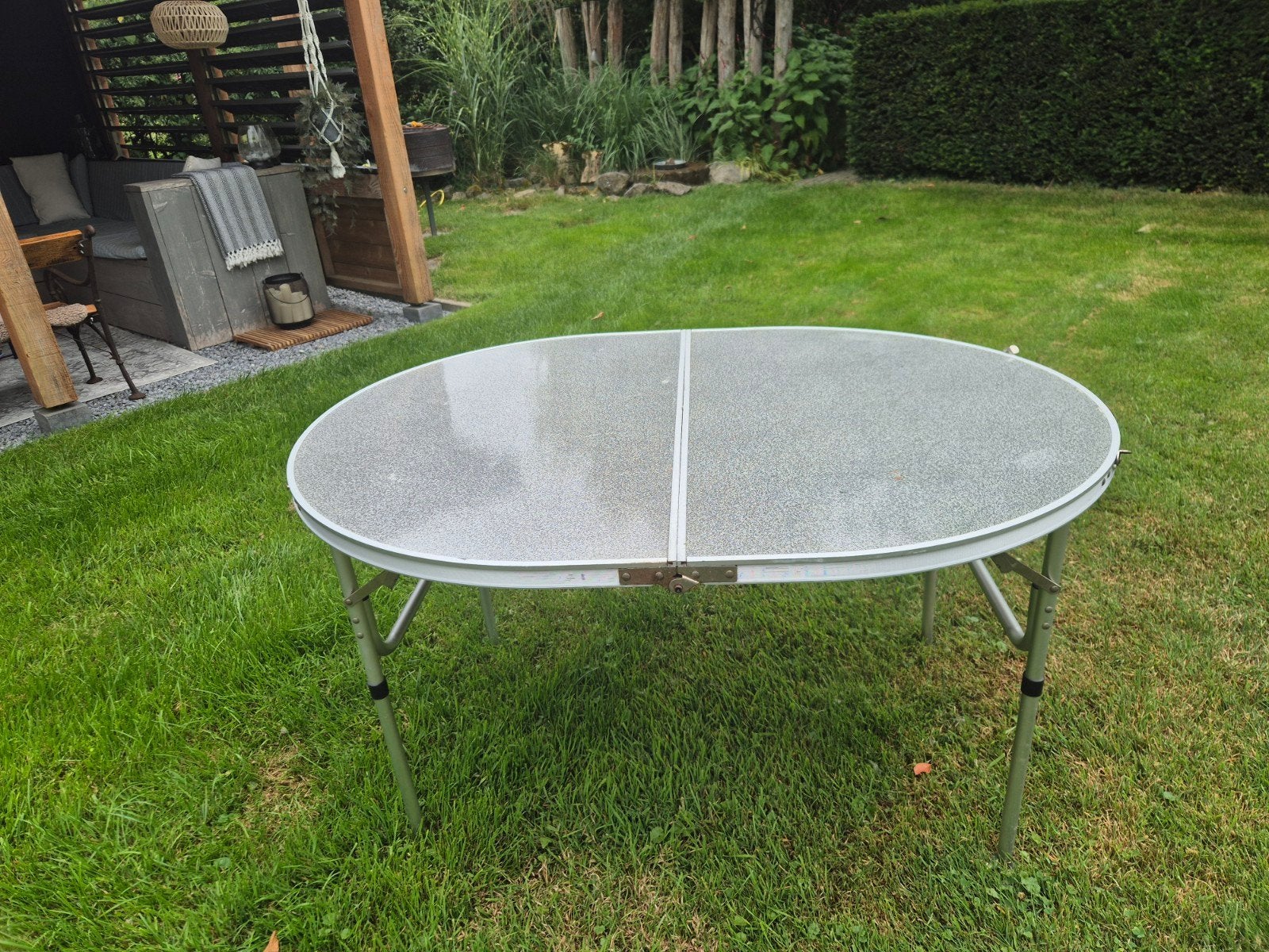 Opvouwbare campingtafel - Ovaal, Caravans en Kamperen, Ophalen, Gebruikt