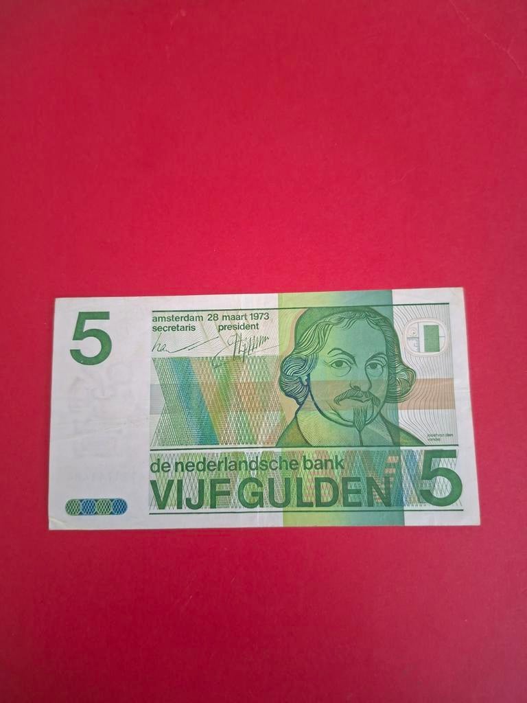 5 gulden Vondel II uit 1973 in PR, Ophalen of Verzenden, 5 gulden, Los biljet