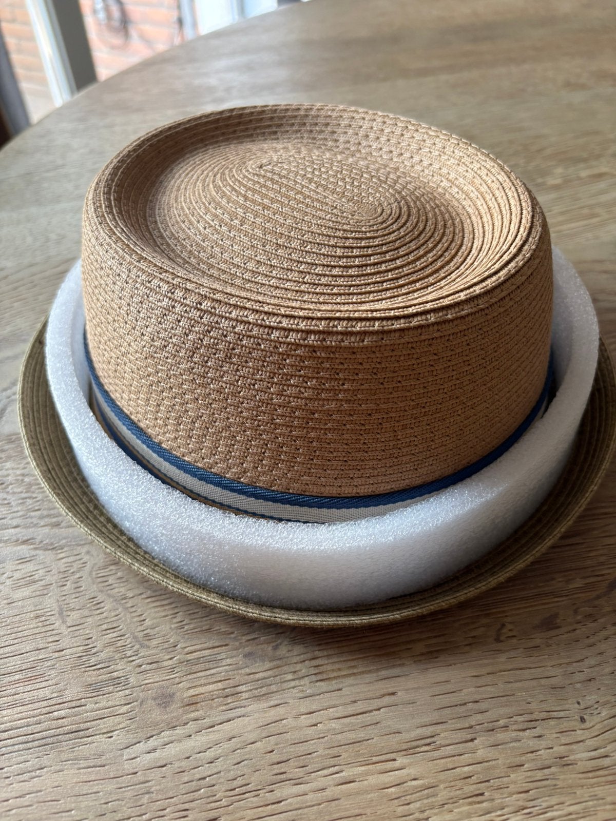 Nieuwe Stetson Pork Pie strohoed maat L -59 cm 55 euro !!!, Ophalen, Zo goed als nieuw