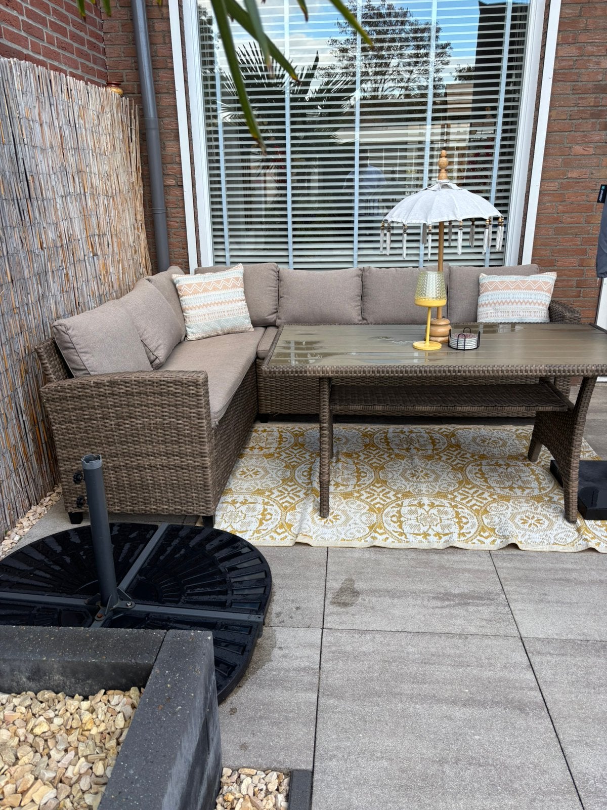 1 jaar oude loungeset compleet, Tuin en Terras, Tuinsets en Loungesets, Ophalen, Zo goed als nieuw, Wicker