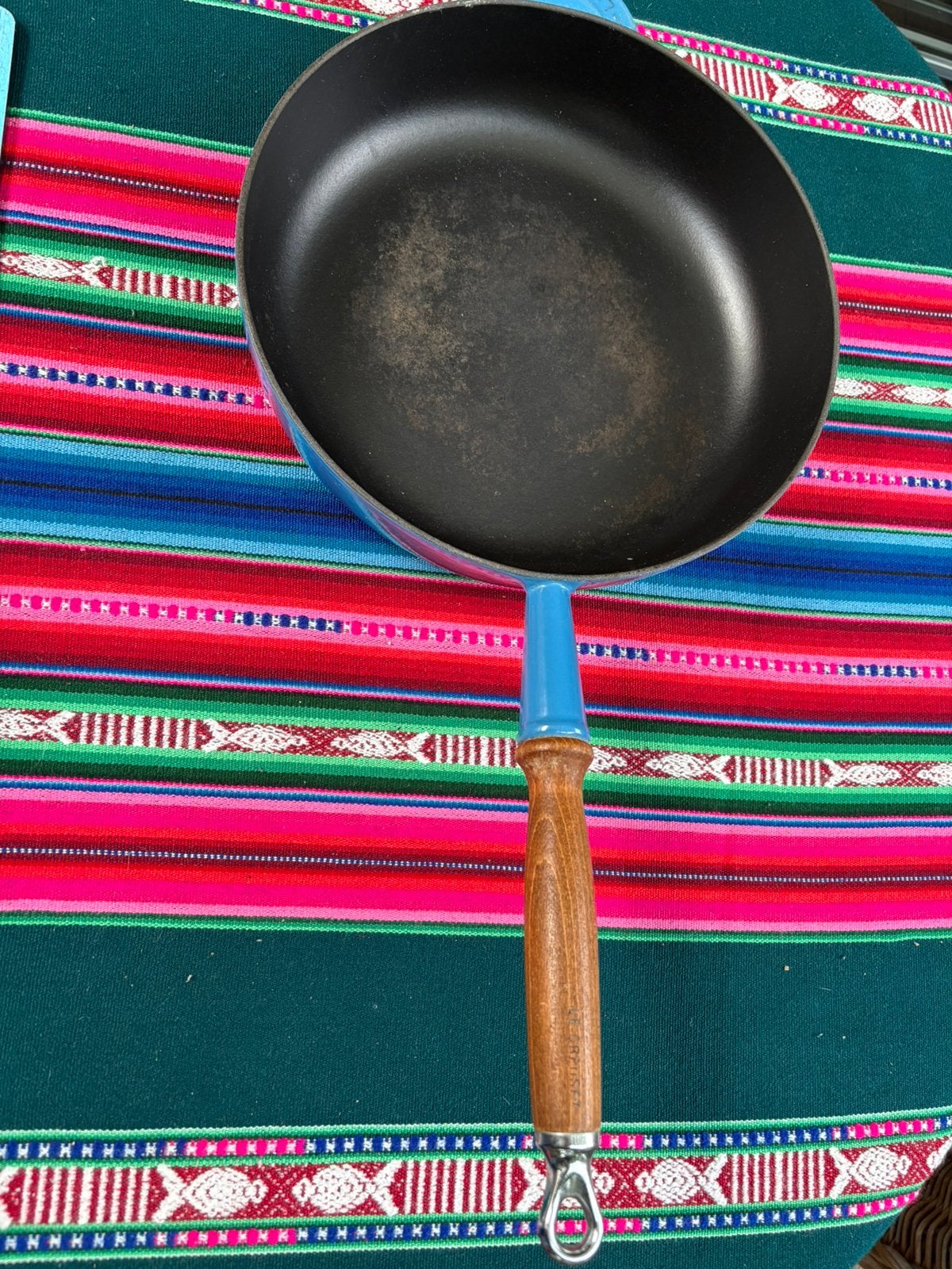 Le Creuset hapjes pan., Huis en Inrichting, Keuken | Potten en Pannen, Ophalen, Koekenpan, Gebruikt, Gietijzer