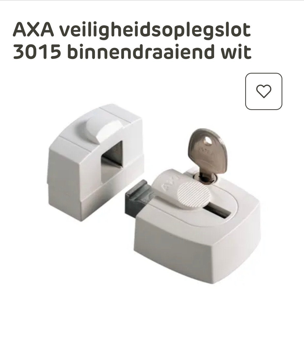 AXA Veiligheids Oplegslot 3015 voor Deur en Raam. Nieuw!, Doe-het-zelf en Verbouw, Hang- en Sluitwerk, Ophalen of Verzenden, Nieuw