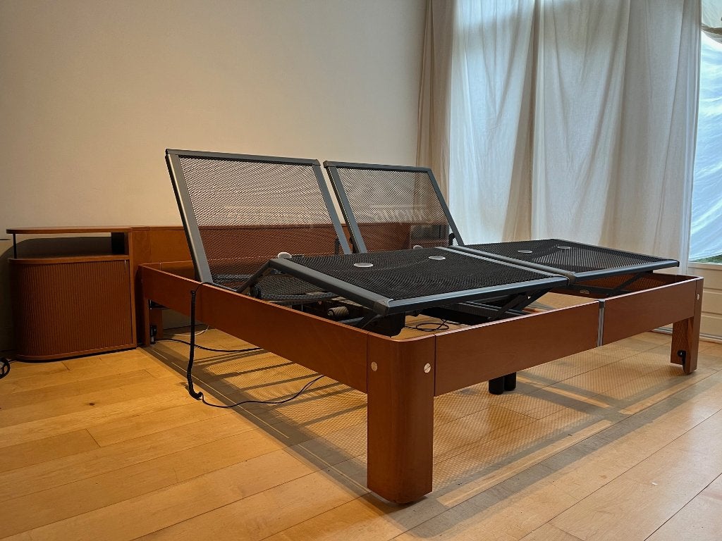 DEELBAAR Auping auronde bed 180 x 200 spiralen met 2 motoren, Ophalen, Overige kleuren, Tweepersoons, 180 cm