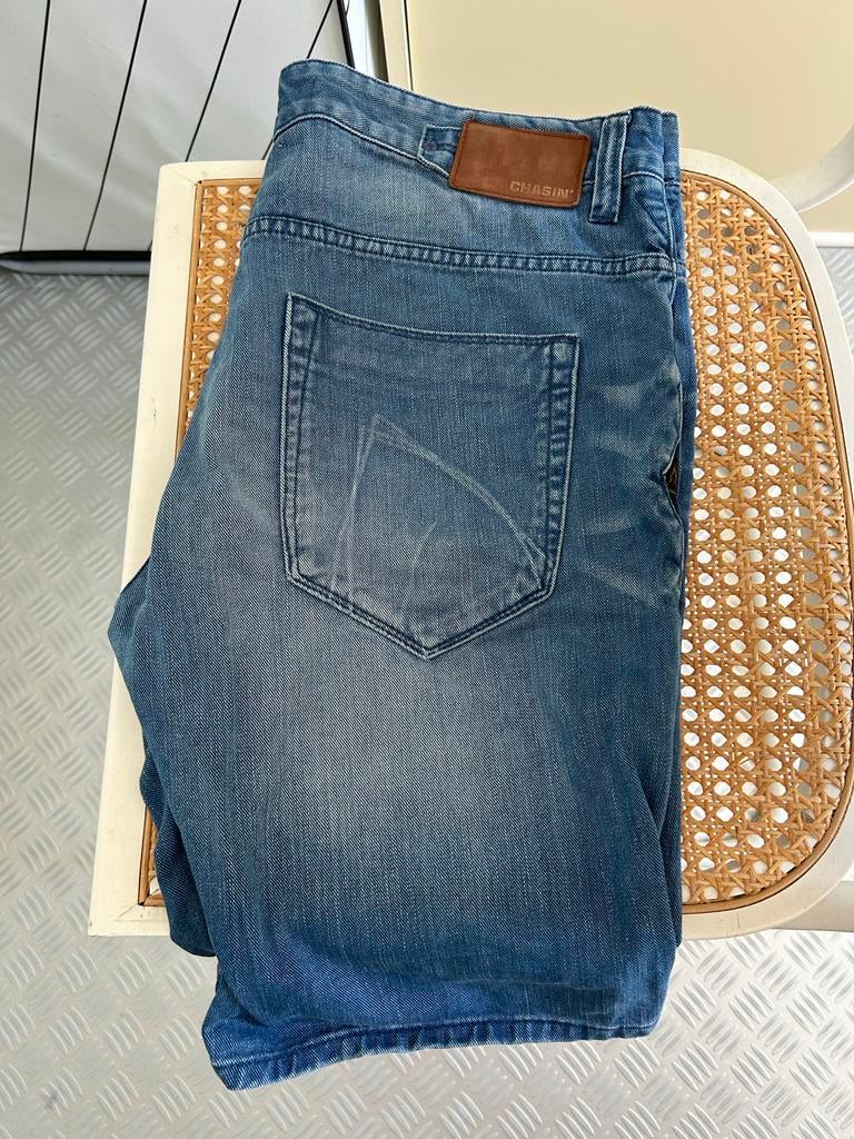 Chasin’ Jeans 2 korte broeken maat XL (36/38), Ophalen of Verzenden, Gedragen, Blauw, W36 - W38 (confectie 52/54)