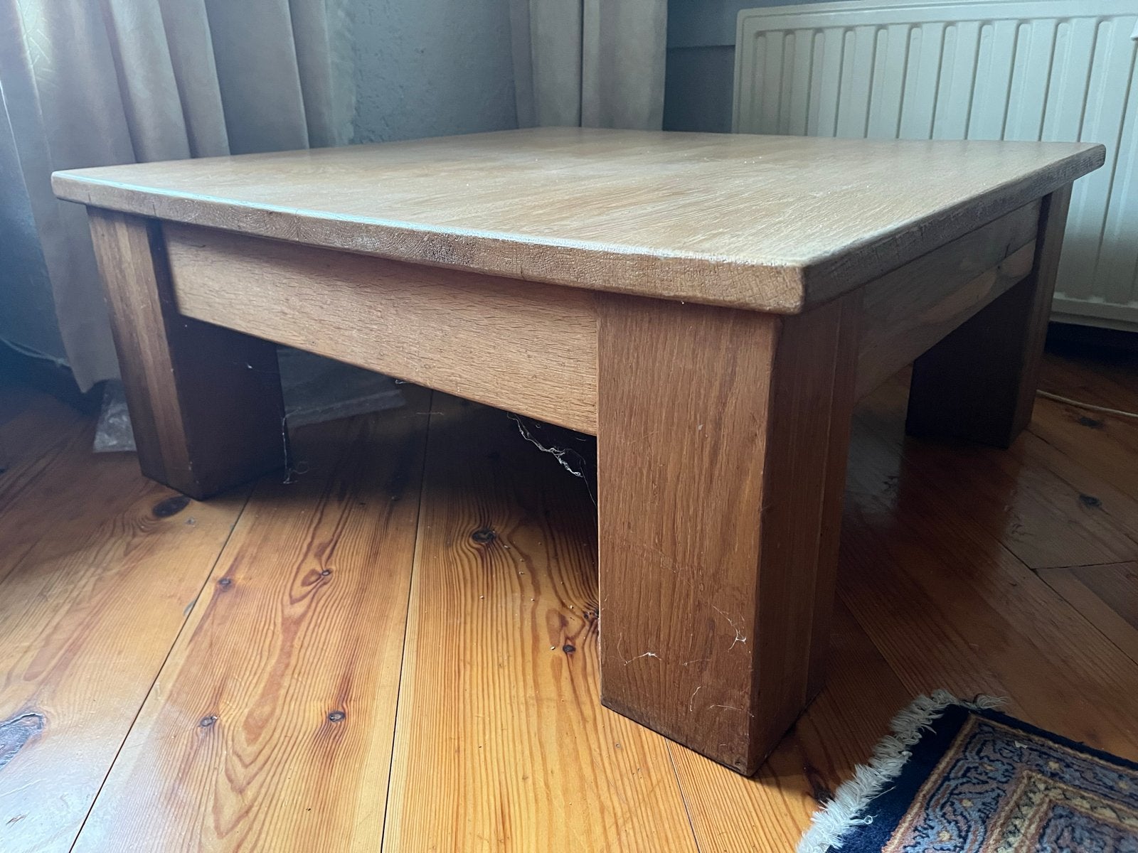 Robuuste eikenhouten salontafel, Ophalen, Gebruikt, 50 tot 100 cm, 50 tot 100 cm