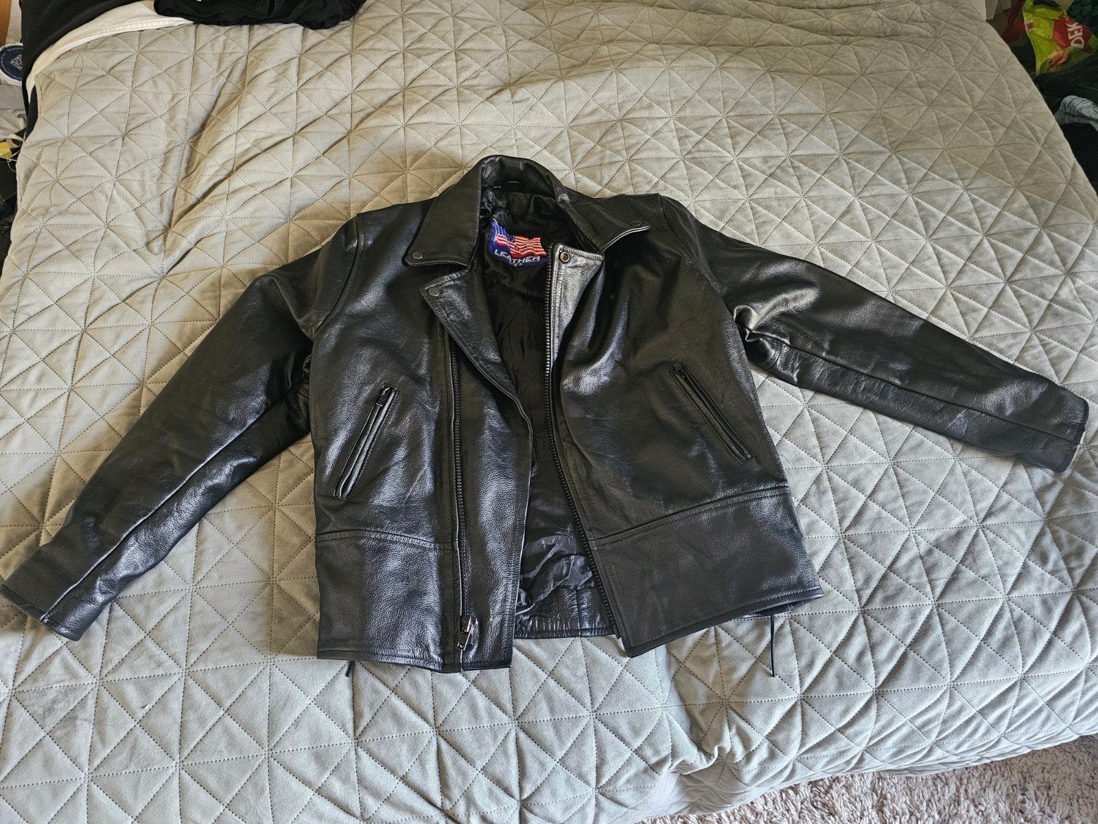 Leren Motorjas USA - Vintage Stijl Saze S, Heren, USA Leather, Jas | leer, Ophalen of Verzenden