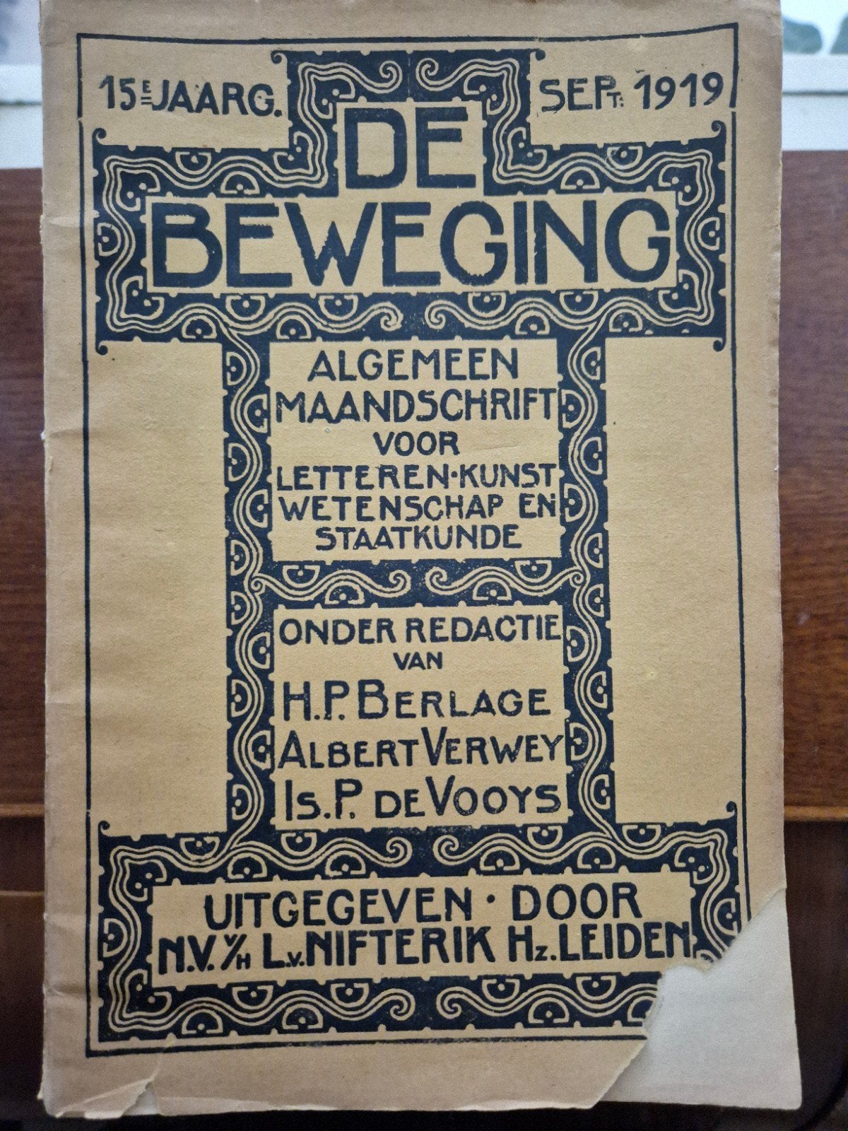 Maandschrift De Beweging 1918 en 1919, Ophalen, Berlage, Verwey en deVooys
