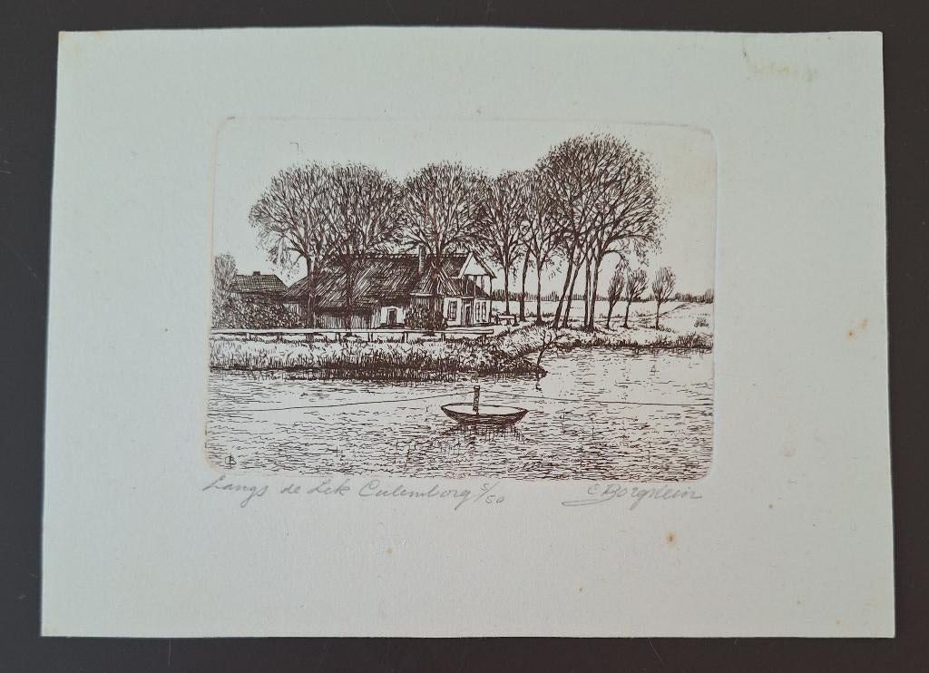 Ets Culemborg Langs de Lek - C. Borgstein, Antiek en Kunst, Ophalen of Verzenden