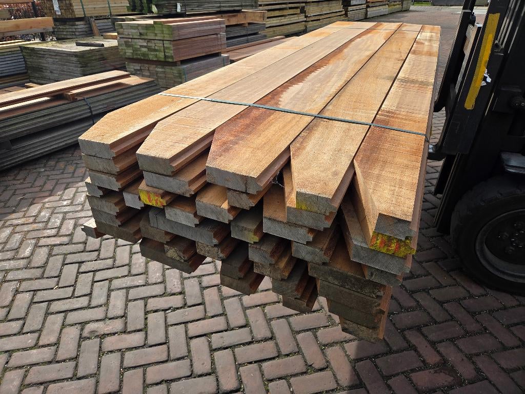 27.33 m2 Azobé hardhouten damwand 5 cm dik - nr: HP81, Tuin en Terras, Palen, Balken en Planken, Ophalen, Planken, Nieuw, Hardhout