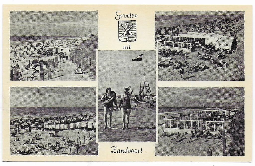 Zandvoort Ongelopen Ansichtkaart ( B7166 ), Ophalen of Verzenden, 1940 tot 1960, Ongelopen, Noord-Holland