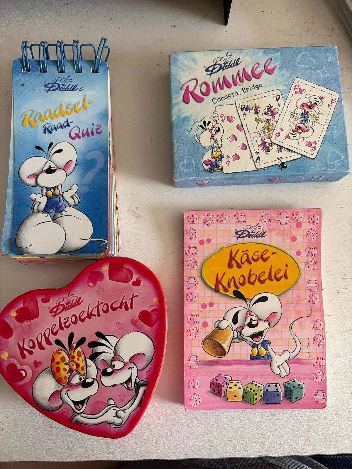Diddl Spellenpakket: Rommee, Raadsel-Quiz, Koppelzoektocht,, Verzamelen, Diddl, Ophalen of Verzenden, Verschillende figuren, Gebruikt