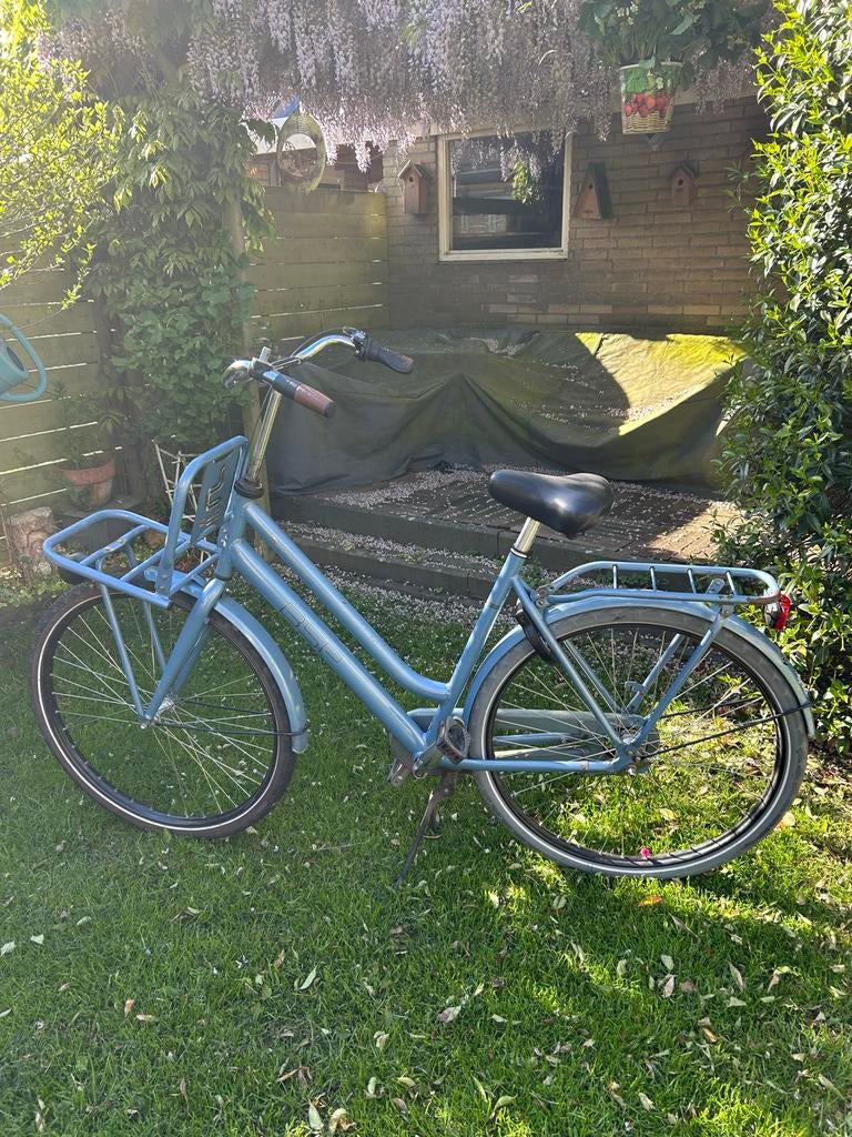 Lichtblauwe BSP fiets, frame 57cm, met stuurslot, Terugtraprem, Gebruikt, 56 cm of meer, Ophalen