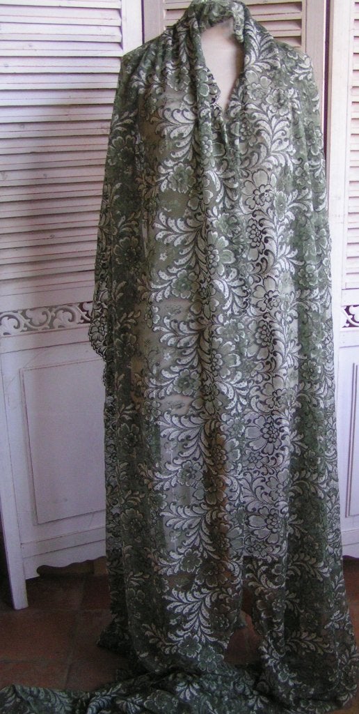 470 cm coupon groen kant nr CC 295, Verzenden, 30 tot 120 cm, Kant, Groen
